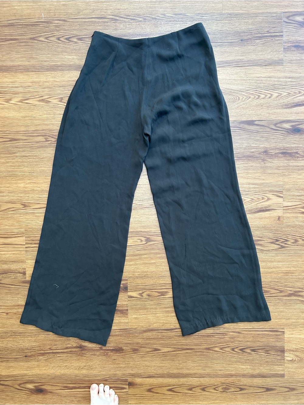 Eileen Fisher Dark Brown Relaxed Trousers 100% Silk size small